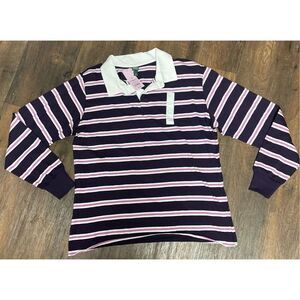 Wild Fable Purple Striped Oversized Medium Polo New